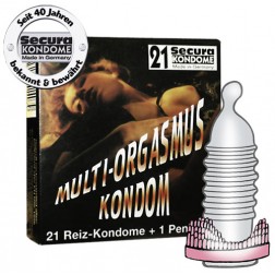 21 Profilattici preservativi Secura MULTIORGASMUS con  Anello 