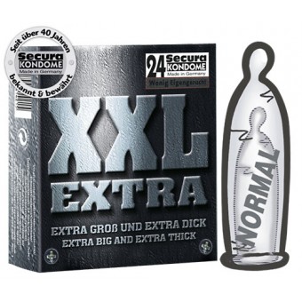 24 Preservativi Secura XXL, Profilattici Extralarge 