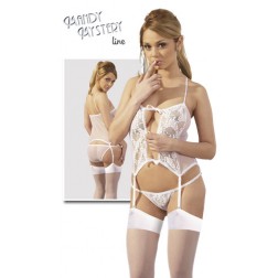 Corsetto Bianco in pizzo, Basque Set White - Tg unica S-L