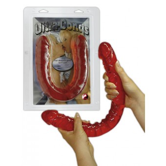 Dildo doppio da 43 cm Morbido, colore Rosso