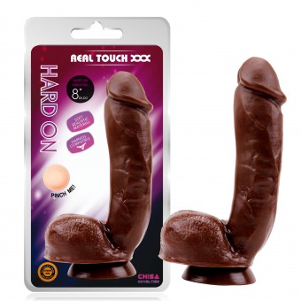 Dildo grande 20 cm in silicone con ventosa e testicoli