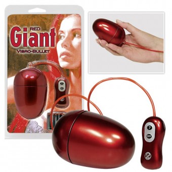 Ovulo vibrante XXL Gigante Rosso Big Bullet 5,5 cm 7 livelli