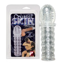 Prolunga Guaina Fallica Silicone , Estensione del pene di 2,5 cm, Crystal Skyn