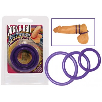 Set 3 anelli Cock&Ball Rings Purp