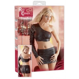 Sexy Top e Minigonna antracite Lucido  TAGLIE VARIE