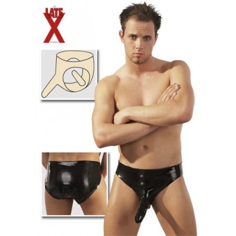 Slip con Dildo, Latex Brief Men M-L