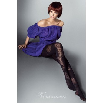 Veneziana Gemma collant Elegante fantasia 40 den Nero - Taglie varie