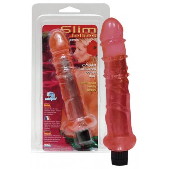 Vibratore Rosa realistico , Slim Jellies Penis 18cm